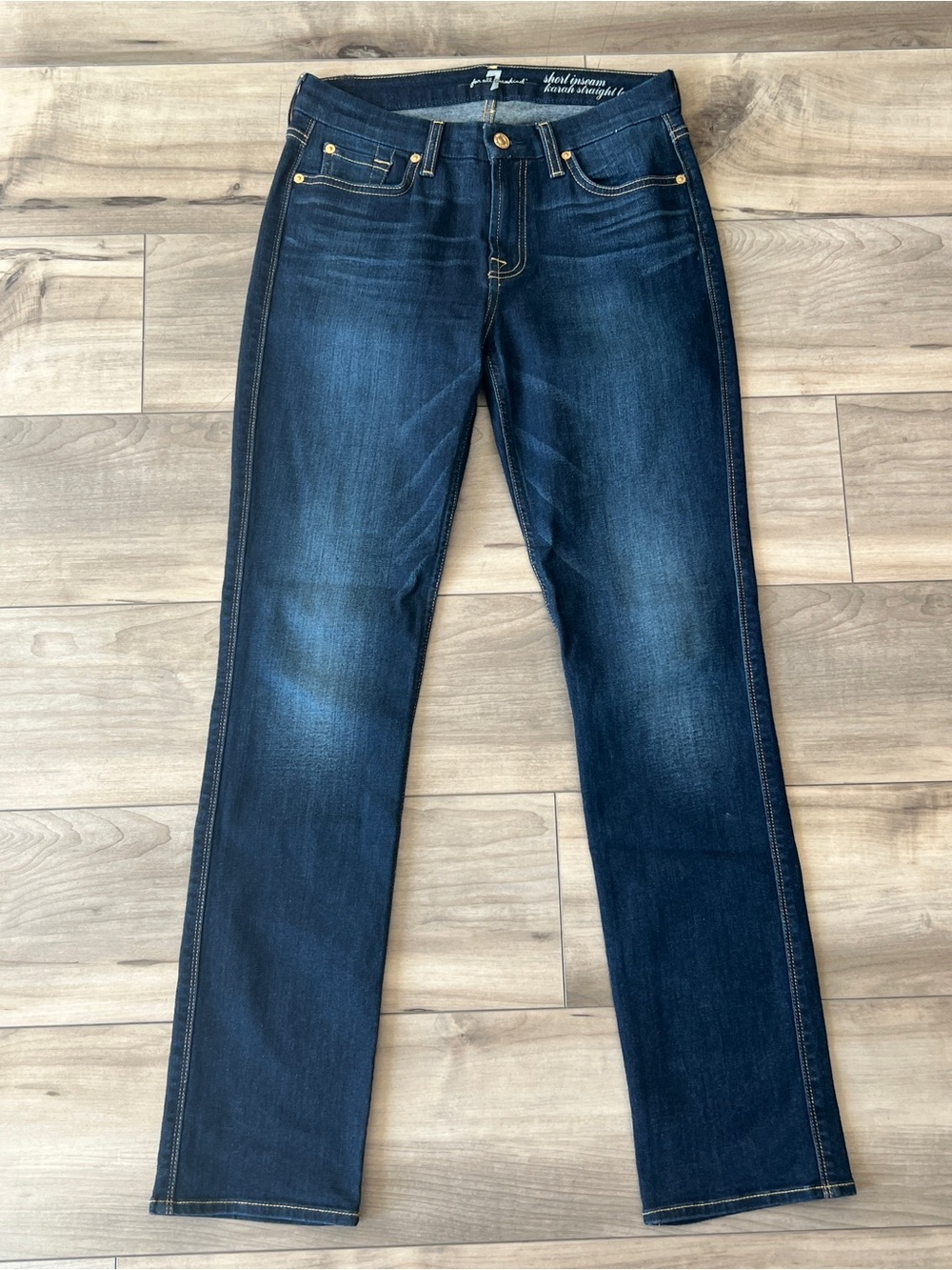 7 for all Mankind 'Karah' Straight Leg Dark Wash Women's Size 28 NWOT